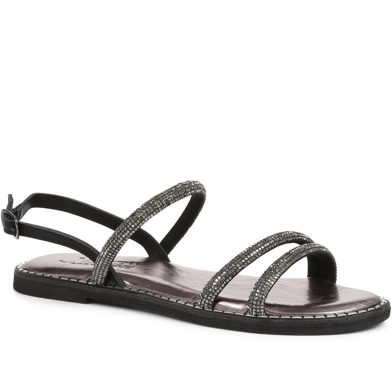 Giorgia Flat Leather Sandals - GIORGIA / 322 411