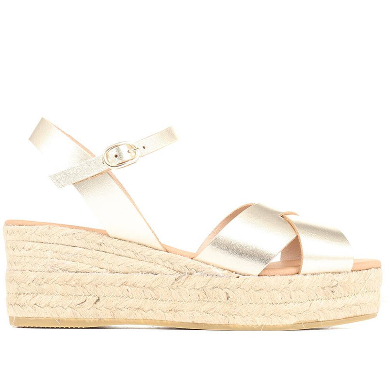 Alaina Leather Espadrille Wedges - ALAINA / 322 056