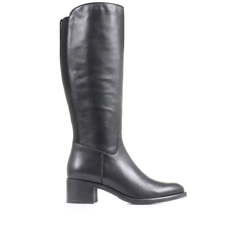 Donatella Knee High Leather Boots - DONATELLA / 322 367