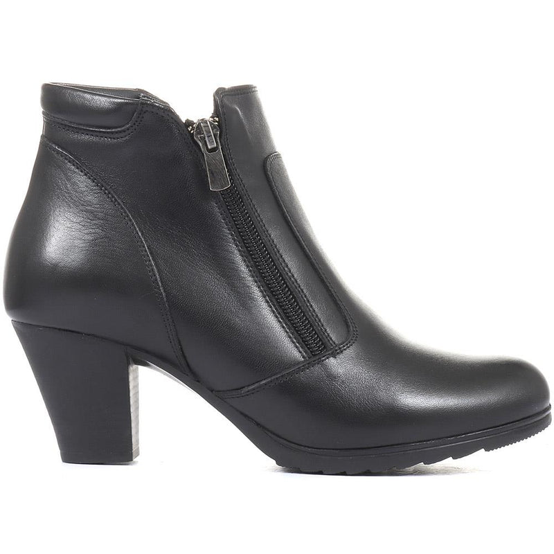 Heeled Leather Ankle Boots - VED34005 / 320 368