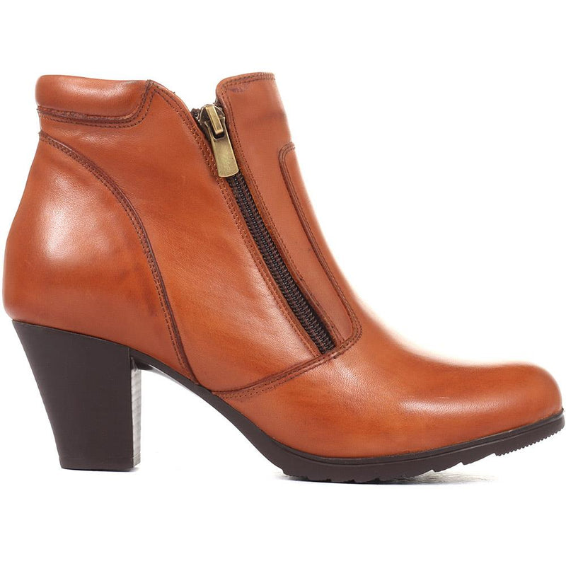 Heeled Leather Ankle Boots - VED34005 / 320 368