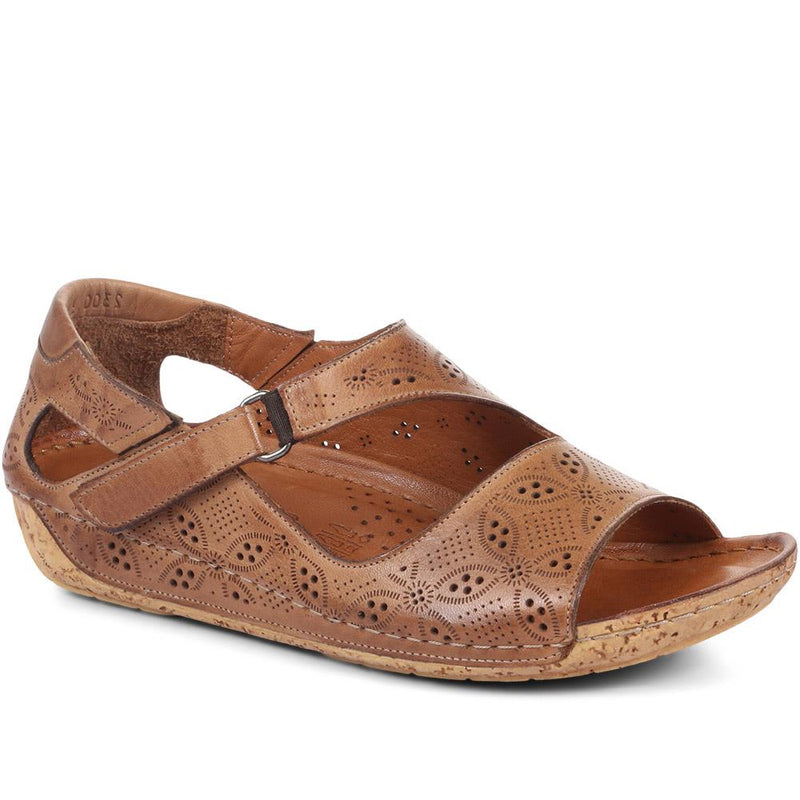 Leather Flat Sandals - KARY29011 / 315 353