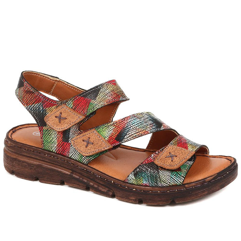 Leather Touch Fasten Sandals - LUCK37005 / 323 988