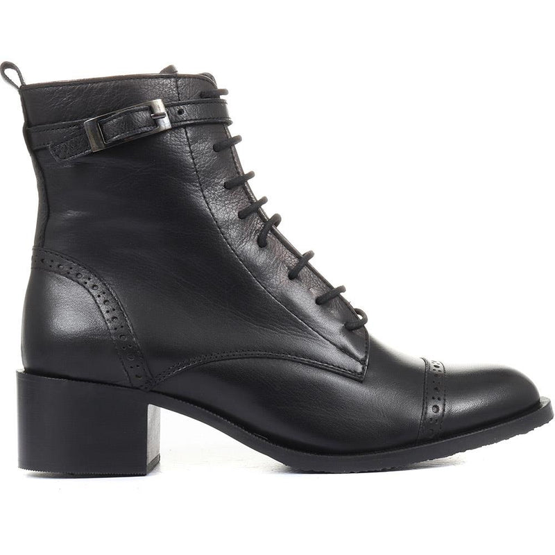 Madie Heeled Leather Ankle Boots - MADIE / 320 433
