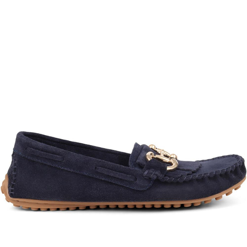 Giustina Suede Buckle Moccasins - GIUSTINA / 323 917