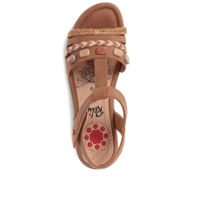 Embellished T-Bar Sandals - CENTR37019 / 323 340