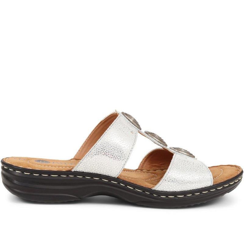 Leather Slip On Sandals - KF37012 / 323 970