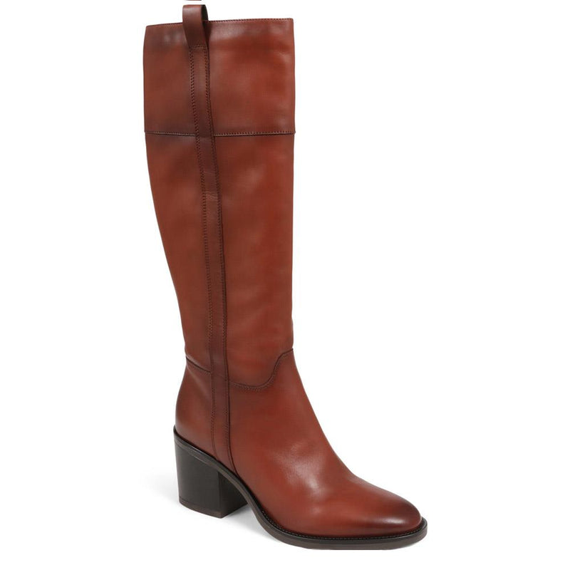 CARMINE Leather Knee High Boots - CARMINE / 324 307