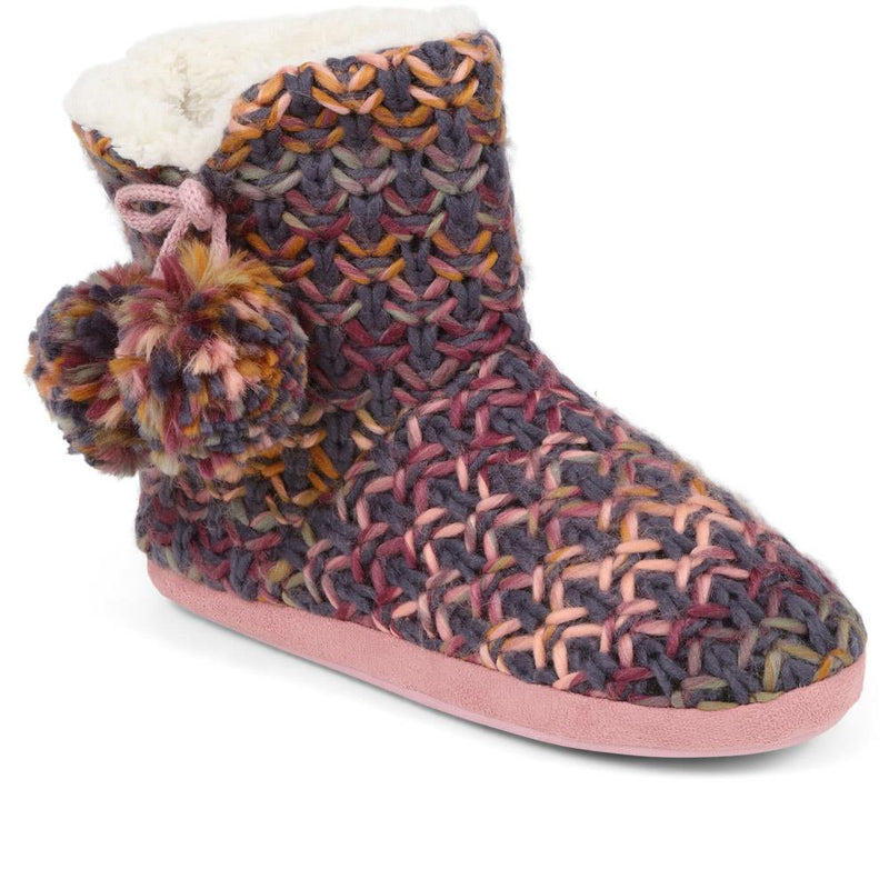 Patterned Knit Slipper Boots - GALOP38009 / 324 484