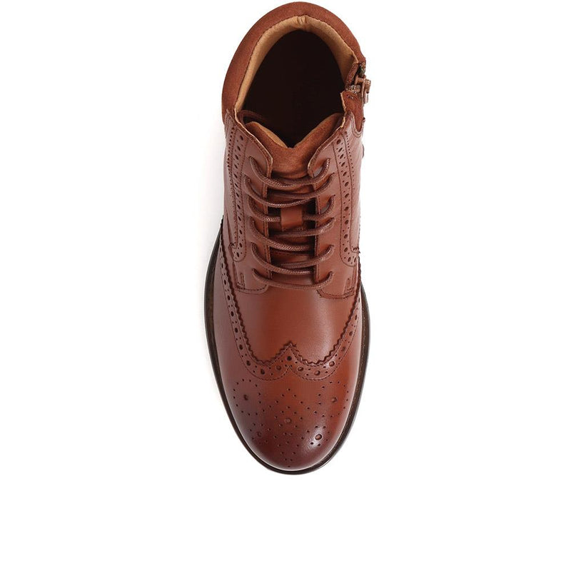 Deon Brogue Detailed Leather Boots - DEON / 324 500