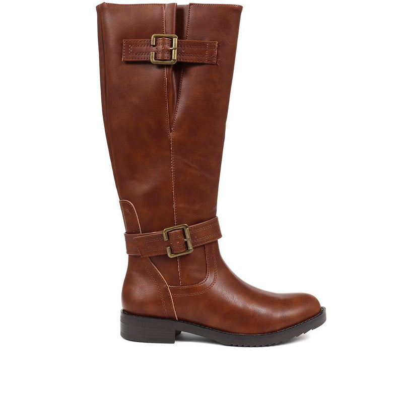 Knee High Flat Boots - PLAN38013 / 324 102