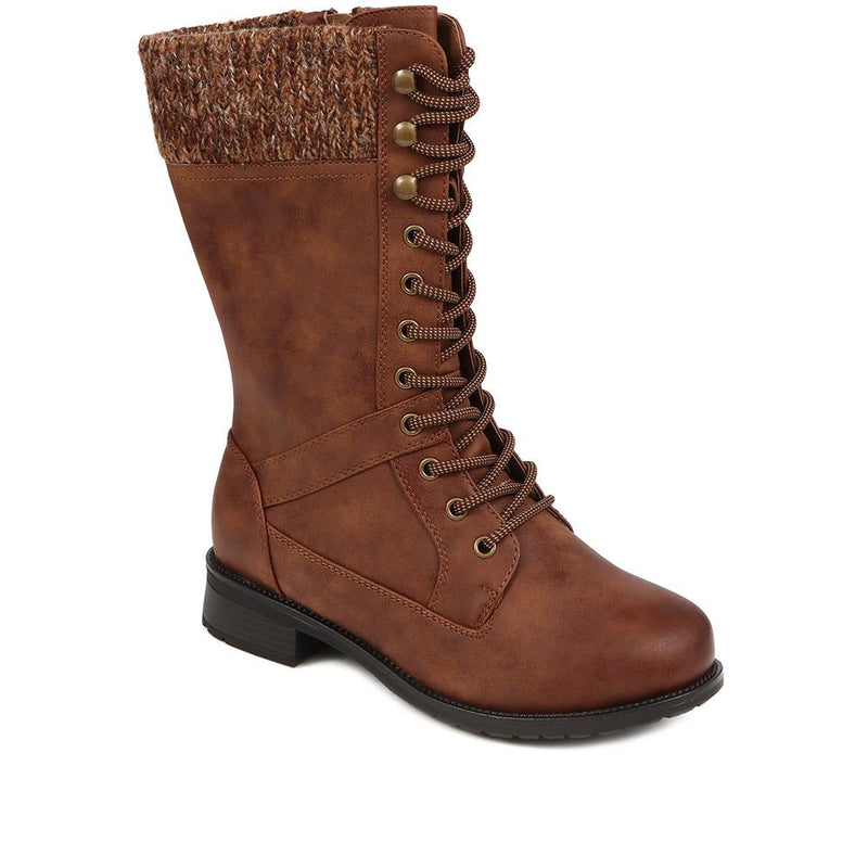 Lace Up Calf Boots - LYVIA / 324 949