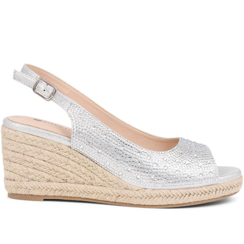 Embellished Espadrille Sandals - HUANG39007 / 324 903