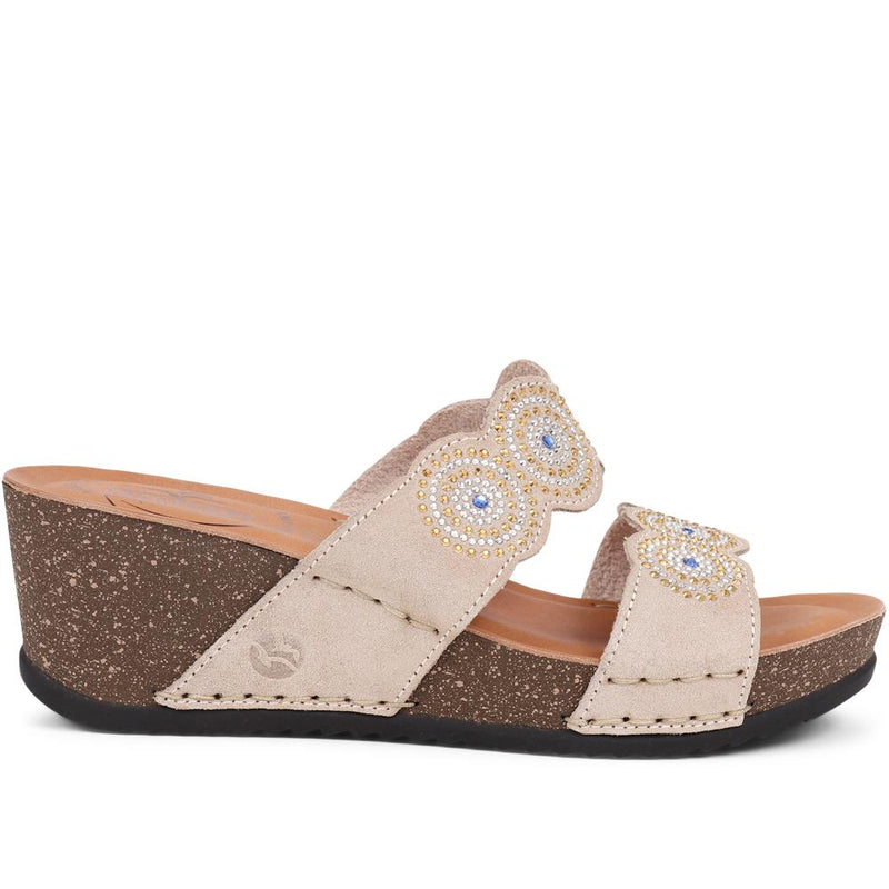 Embellished Wedge Sandals - FLY39043 / 324 784