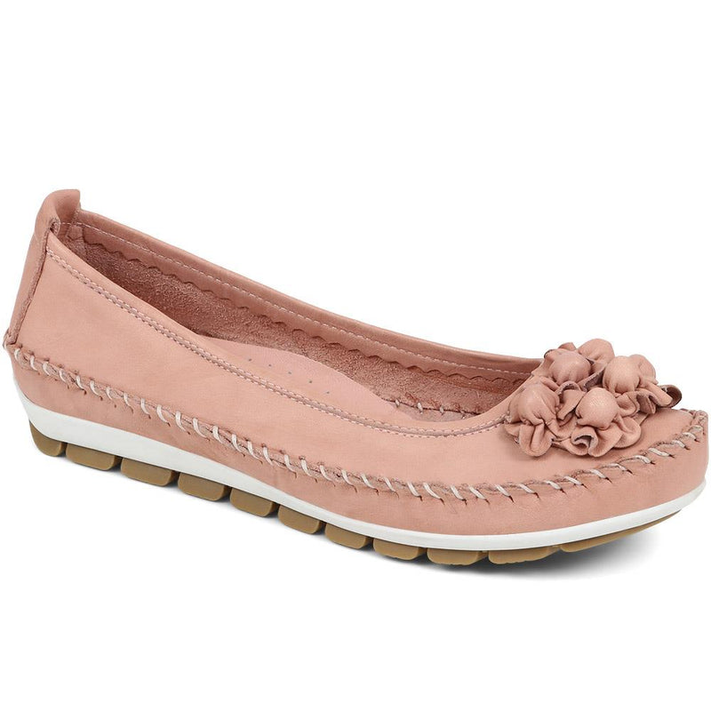 Floral Leather Ballet Pumps - SIMIN39007 / 324 765