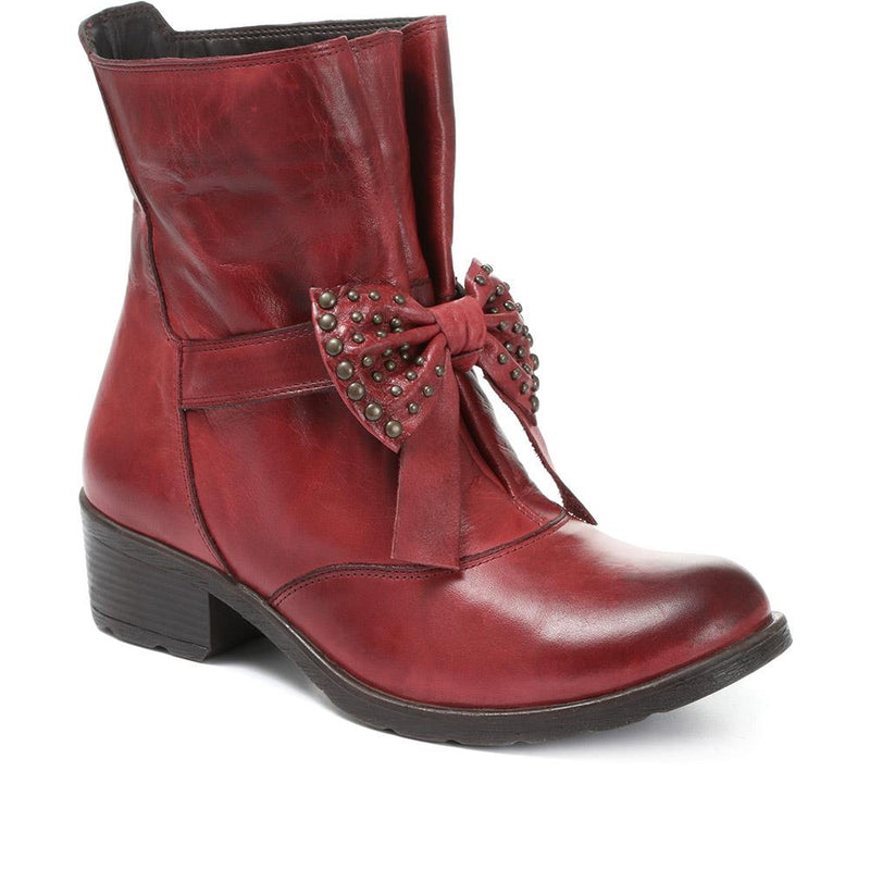 Heeled Leather Ankle Boot - BELKARY30002 / 316 193