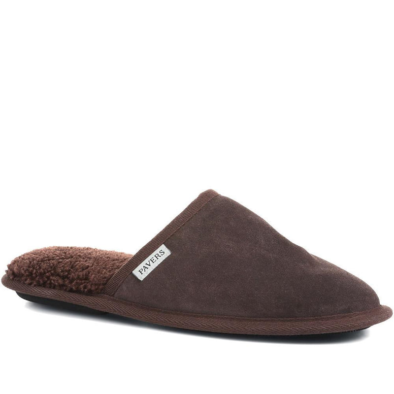 Wide Fit Suede Slippers - QING36023 / 322 518