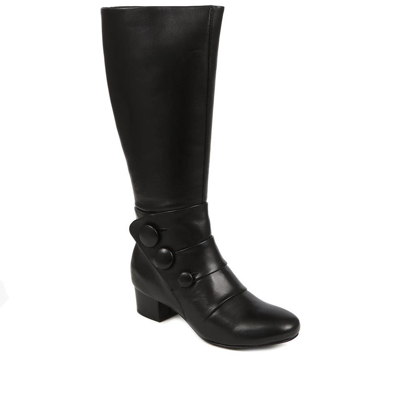 Knee High Leather Heeled Boots - MAGNU38019 / 324 744